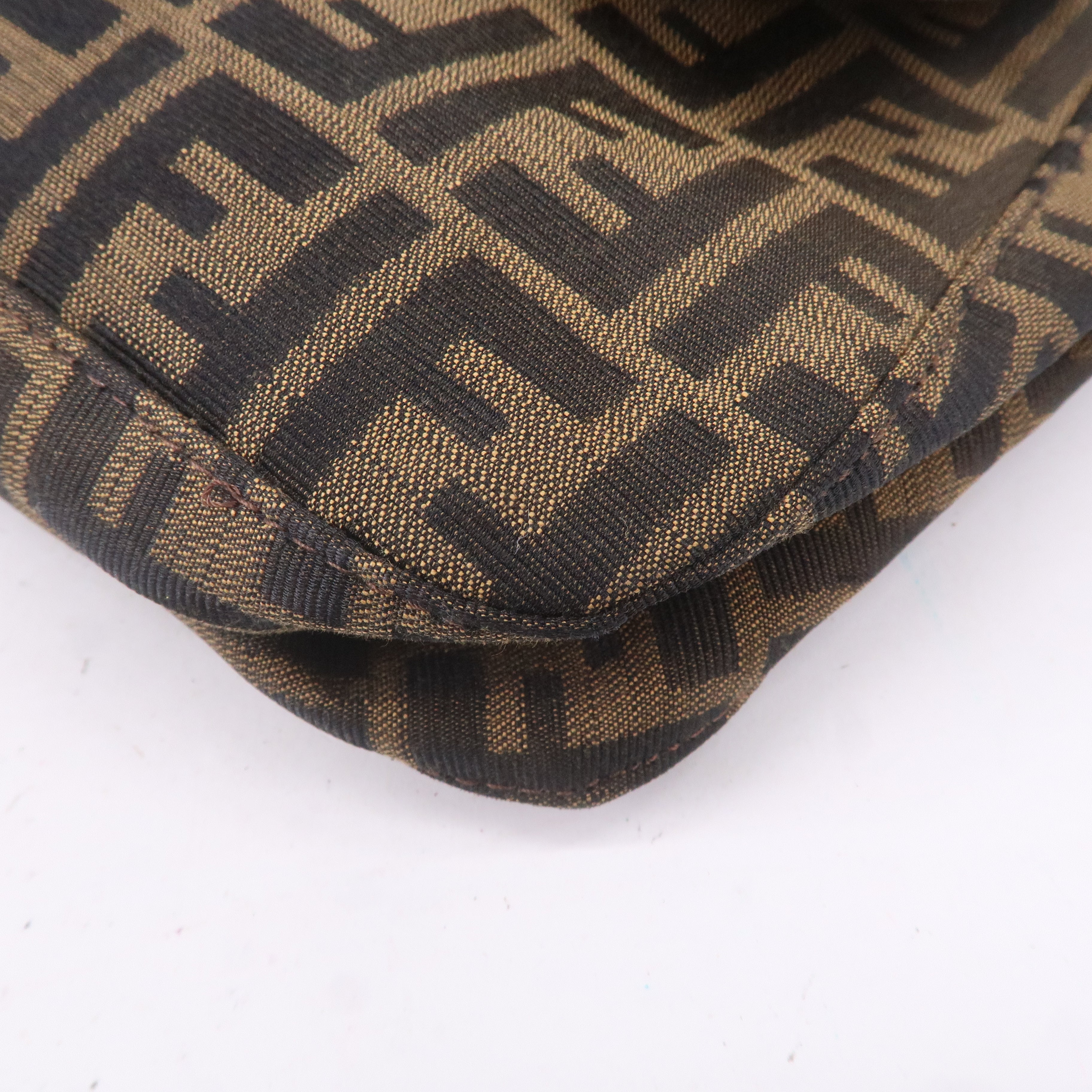 FENDI Zucca Canvas Leather Shoulder Bag 26325