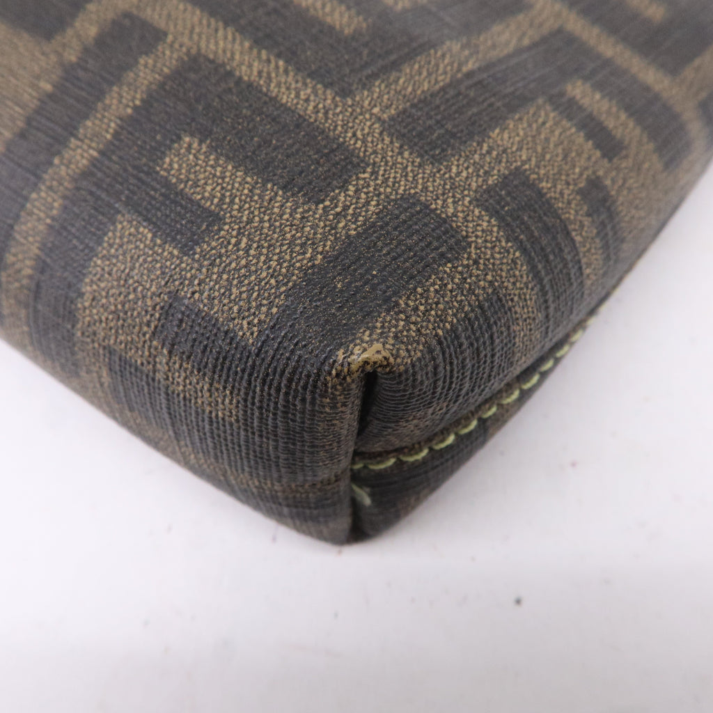 FENDI Zucca Print PVC Accessory Pouch Bag Khaki Green 8BR592