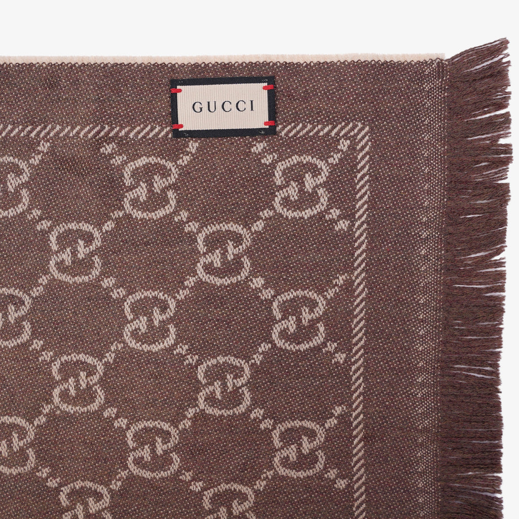 Gucci Womens GG Scarf Beige / Brown