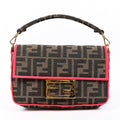 Fendi Bag Baguette Mini Zucca Brown Pink Crossbody