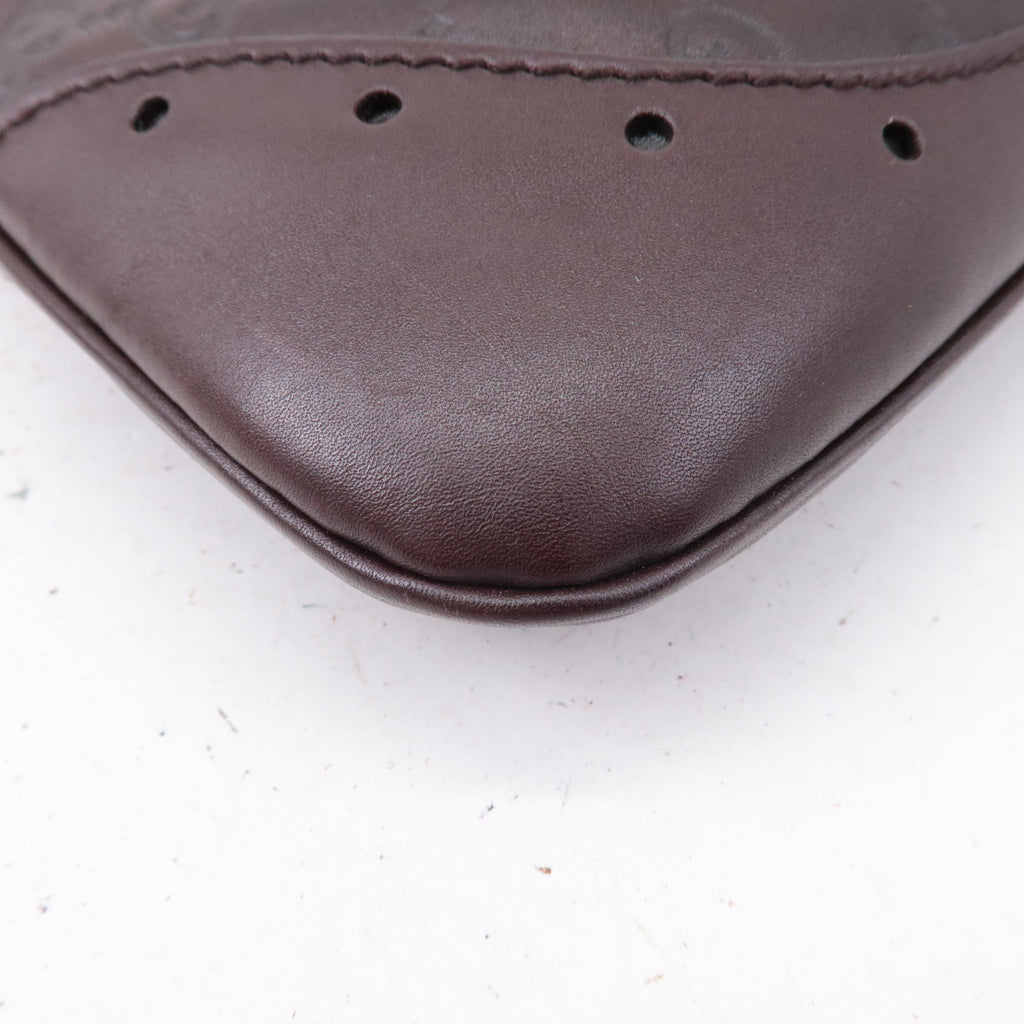 GUCCI Guccissima Leather Shoulder Bag Hand Bag Brown 145778