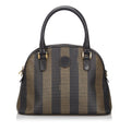 Pre-Loved Fendi Brown PVC Plastic Pequin Handbag Italy