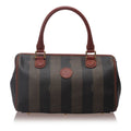 Pre-Loved Fendi Brown PVC Plastic Pequin Boston Bag Italy