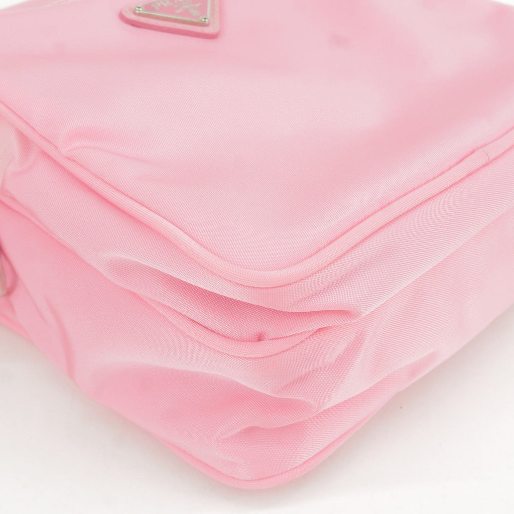 Prada Nylon Leather Shoulder Bag Pouch Purse Pink  BT0169