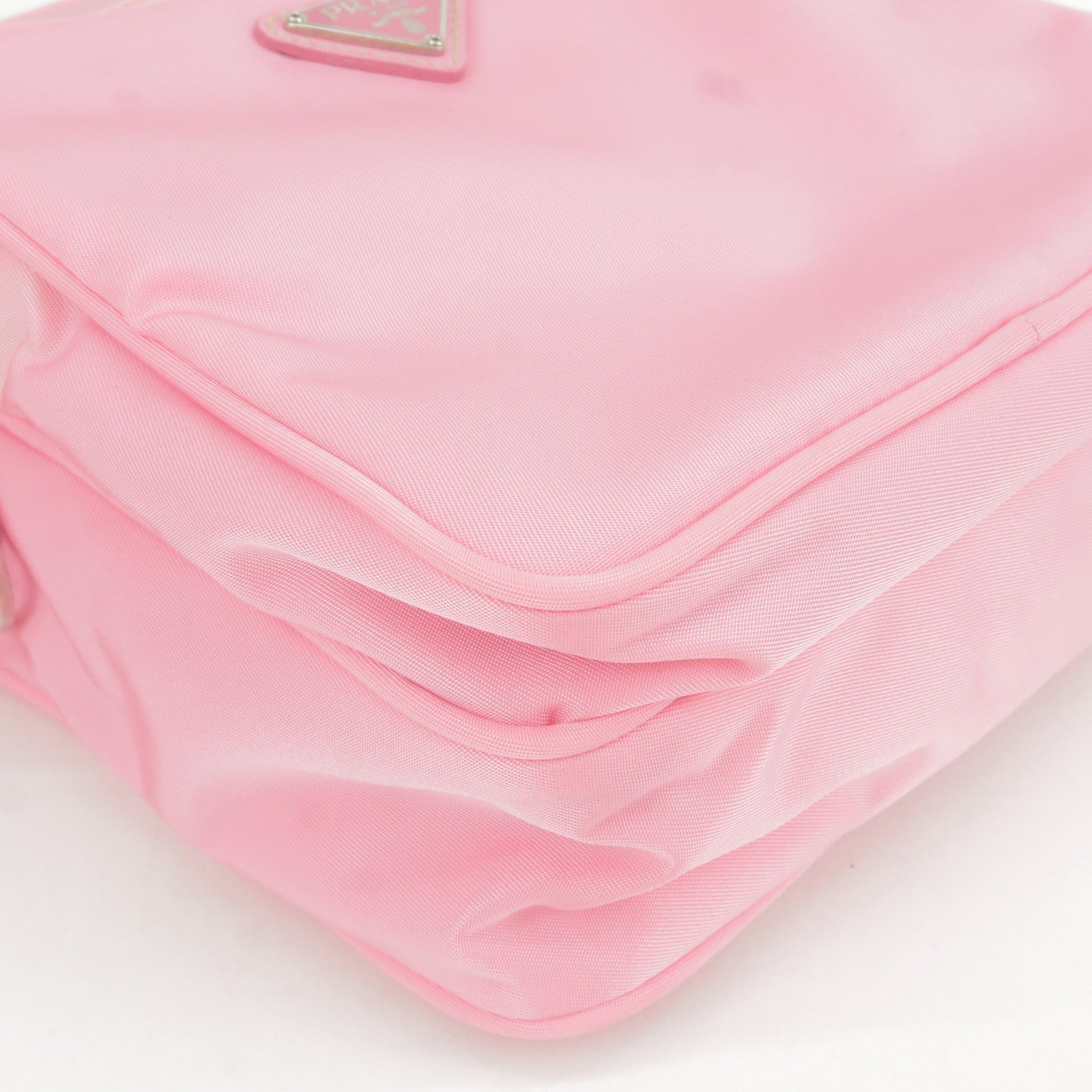Prada Nylon Leather Shoulder Bag Pouch Purse Pink  BT0169