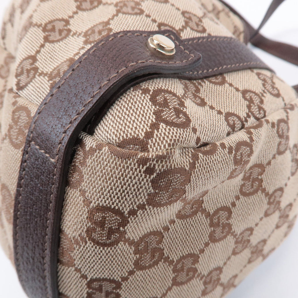 GUCCI Abbey GG Canvas Leather Shoulder Bag Beige Brown 530736