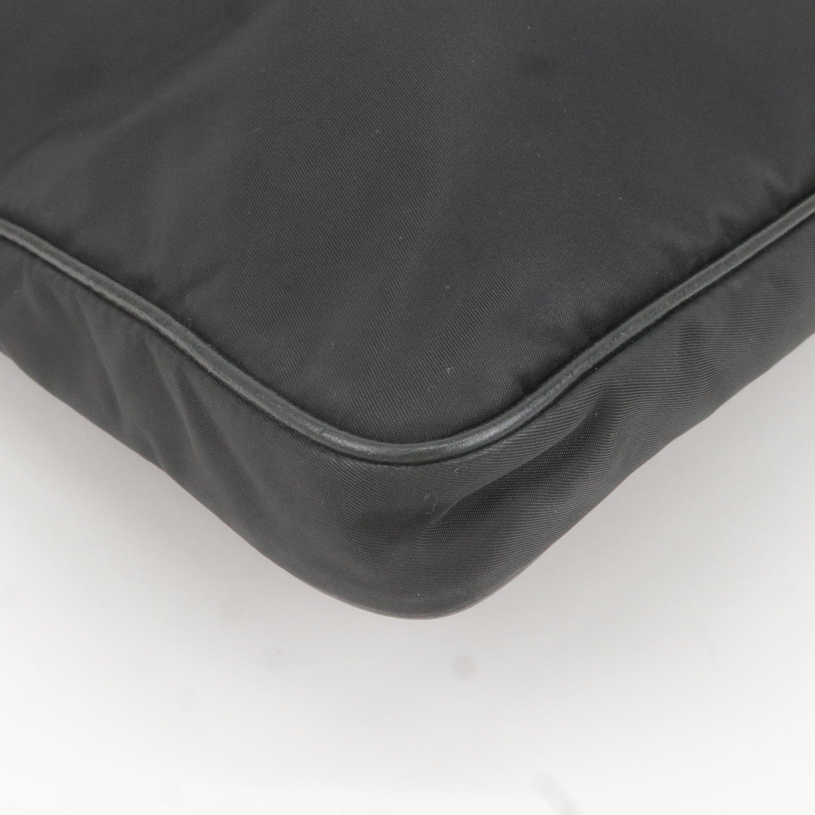 Prada Nylon Leather Shoulder Bag Purse Black NERO