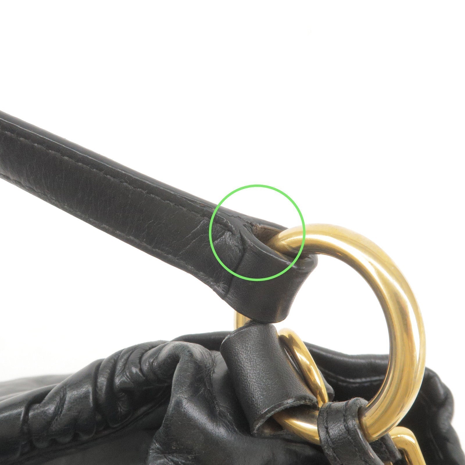 Prada Logo Leather Shoulder Bag With Tassel Black