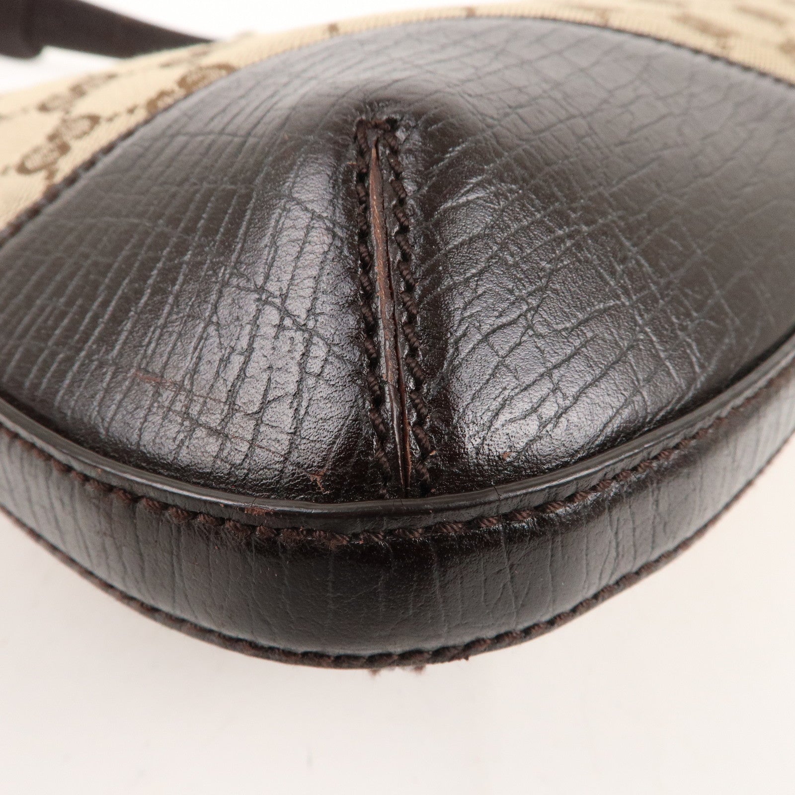 GUCCI Horsebit Sherry GG Canvas Leather Shoulder Bag Brown 137388
