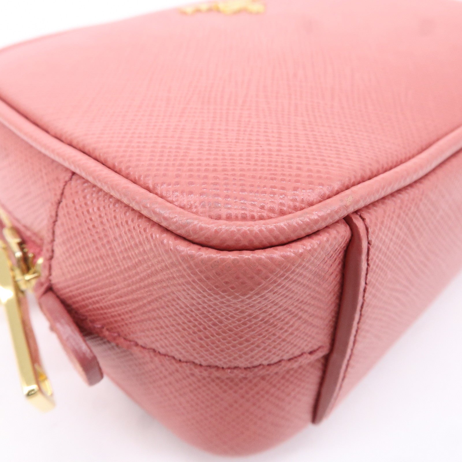 Prada Logo Leather Crossbody Shoulder Bag Pink 1N1674