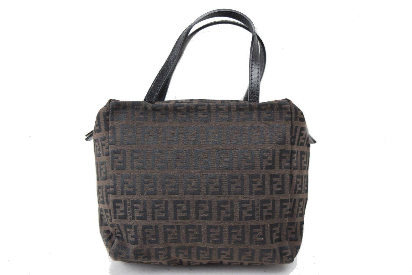 Indistinguishable  Fendi Hand Bag Dark Brown Nylon (SHC1-14263)