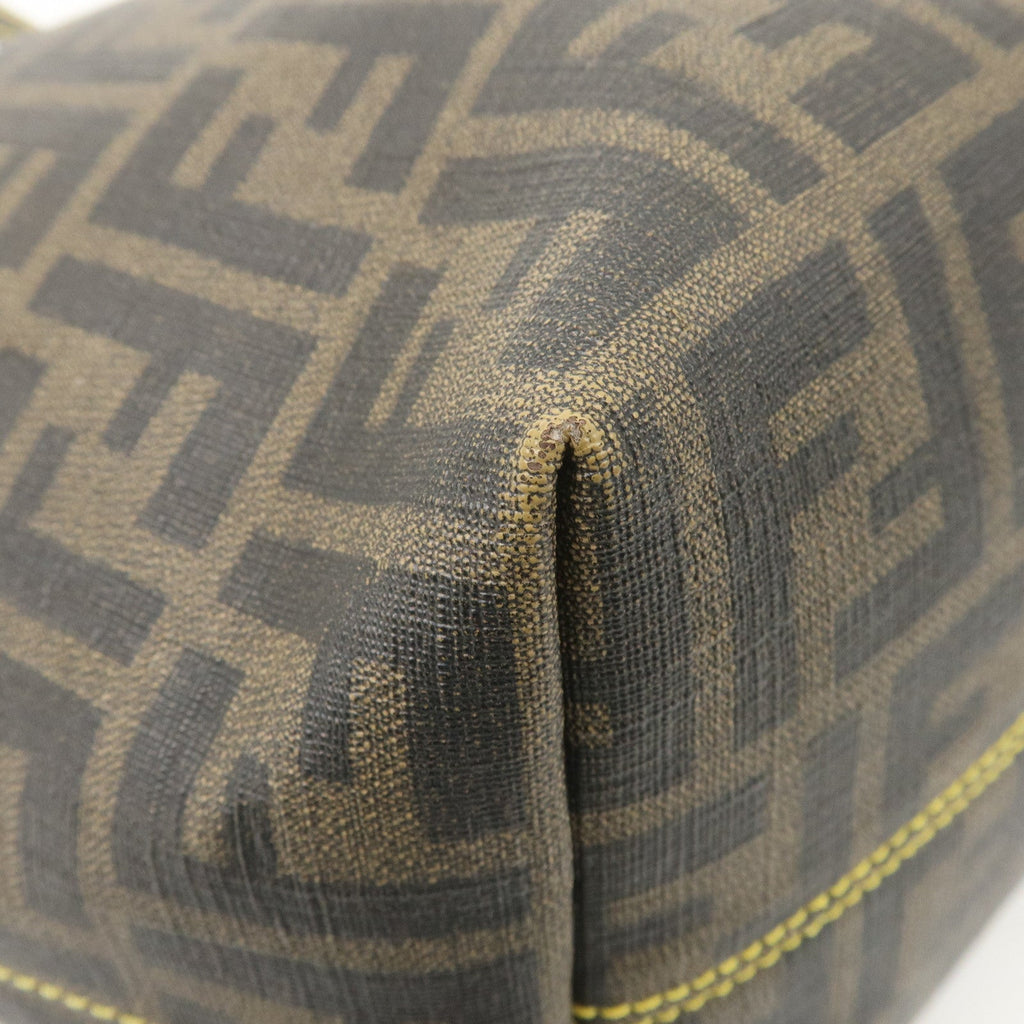 FENDI Zucca PVC Tote Bag Khaki Black Yellow 8BH185
