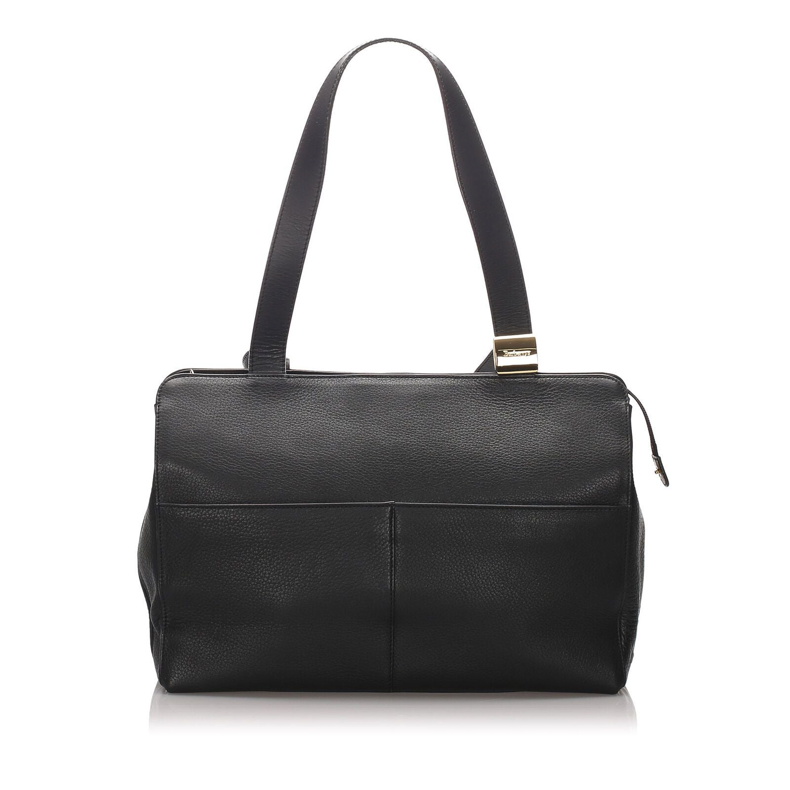 Pre-Loved Burberry Black Calf Leather Shoulder Bag United Kingdom
