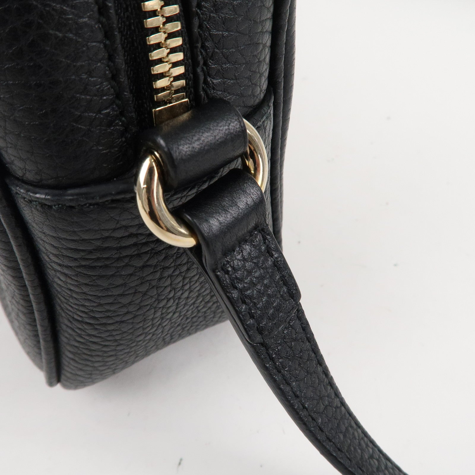 GUCCI SOHO Small Disco Leather Shoulder Bag Black 308364