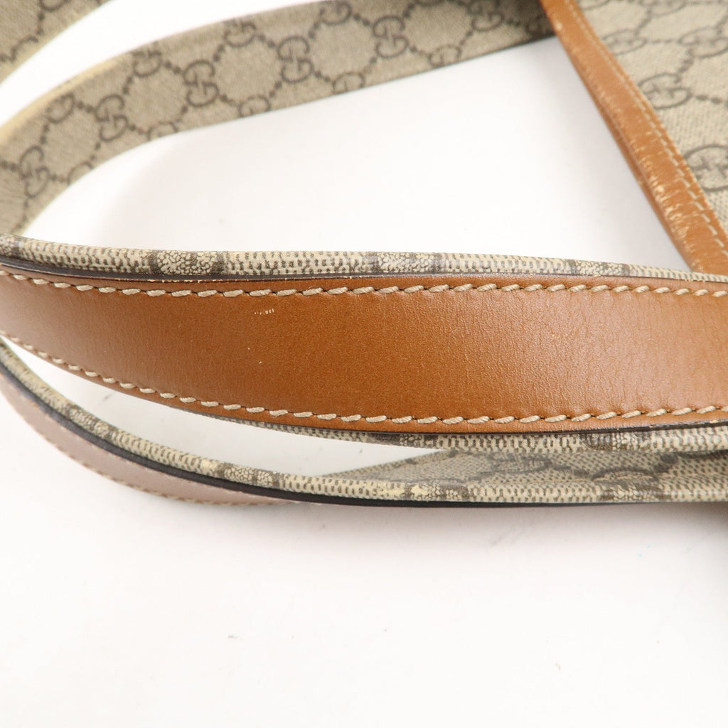 GUCCI GG Supreme Leather Tote Bag Hand Bag Beige Brown 211134