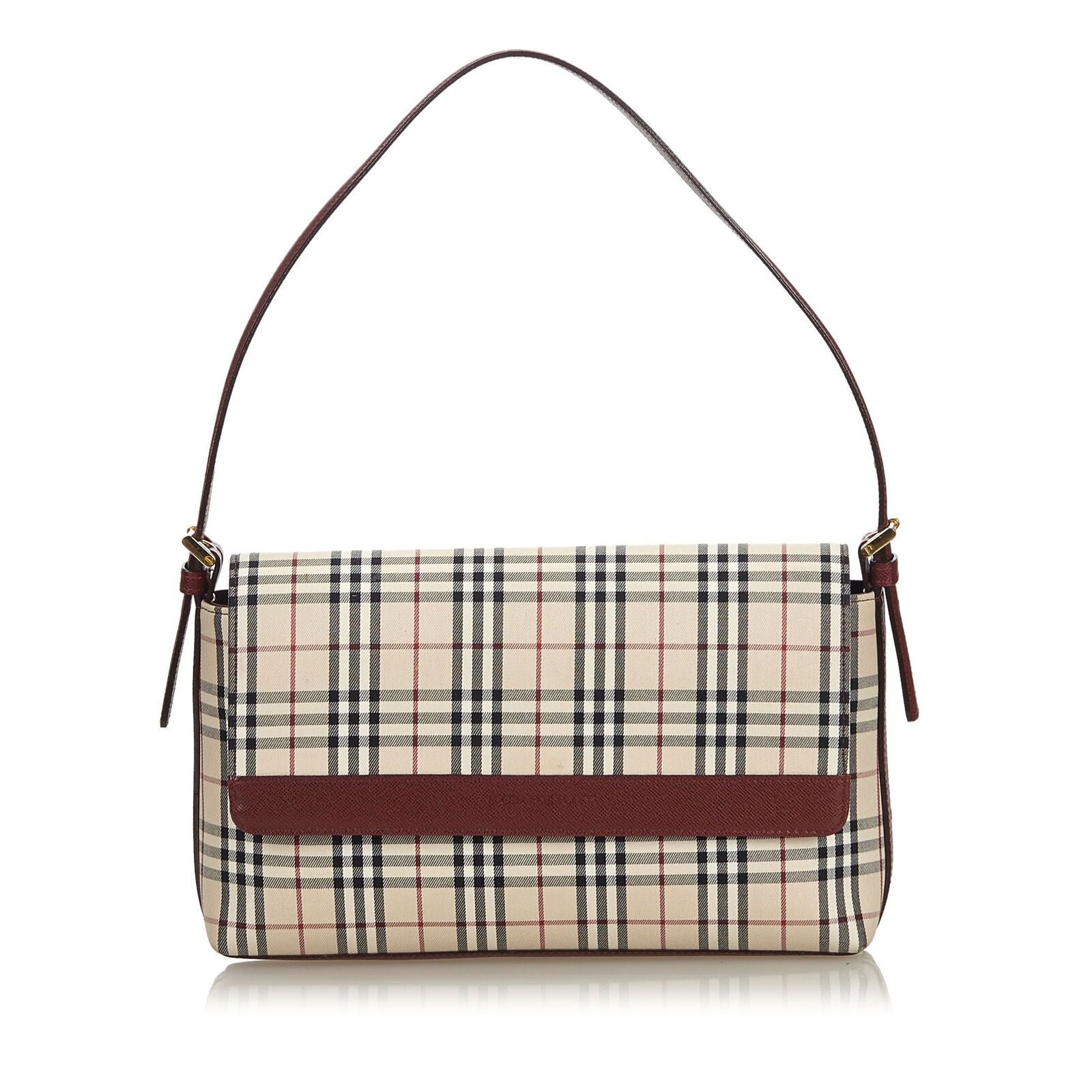 Pre-Loved Burberry Brown House Check Canvas Shoulder Bag United Kingdom