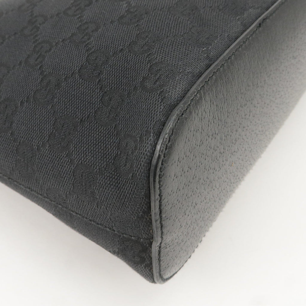 GUCCI GG Monogram Canvas Leather Shoulder Bag Black 115003