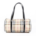 Burberry Bag Haymarket Check Leather Barrel