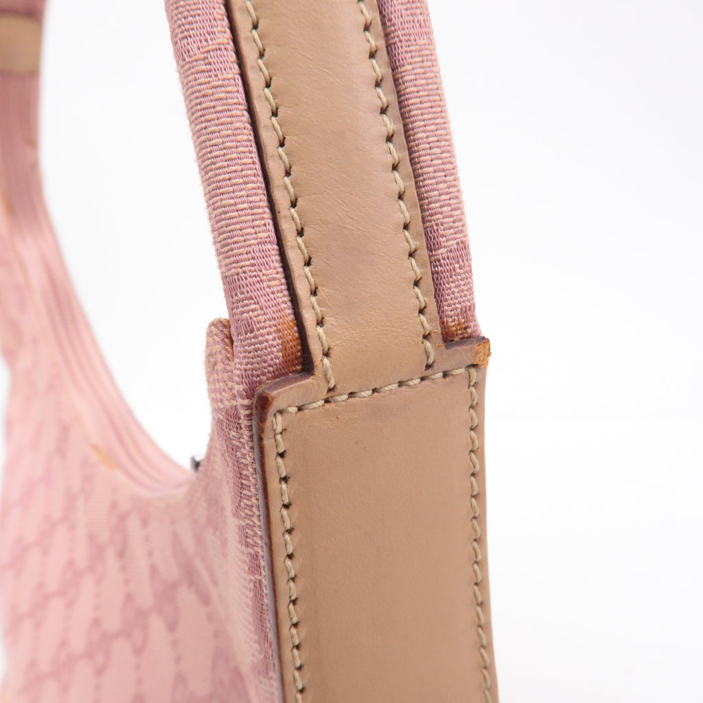 GUCCI GG Canvas Leather Shoulder Bag Hand Bag Pink 001・3386