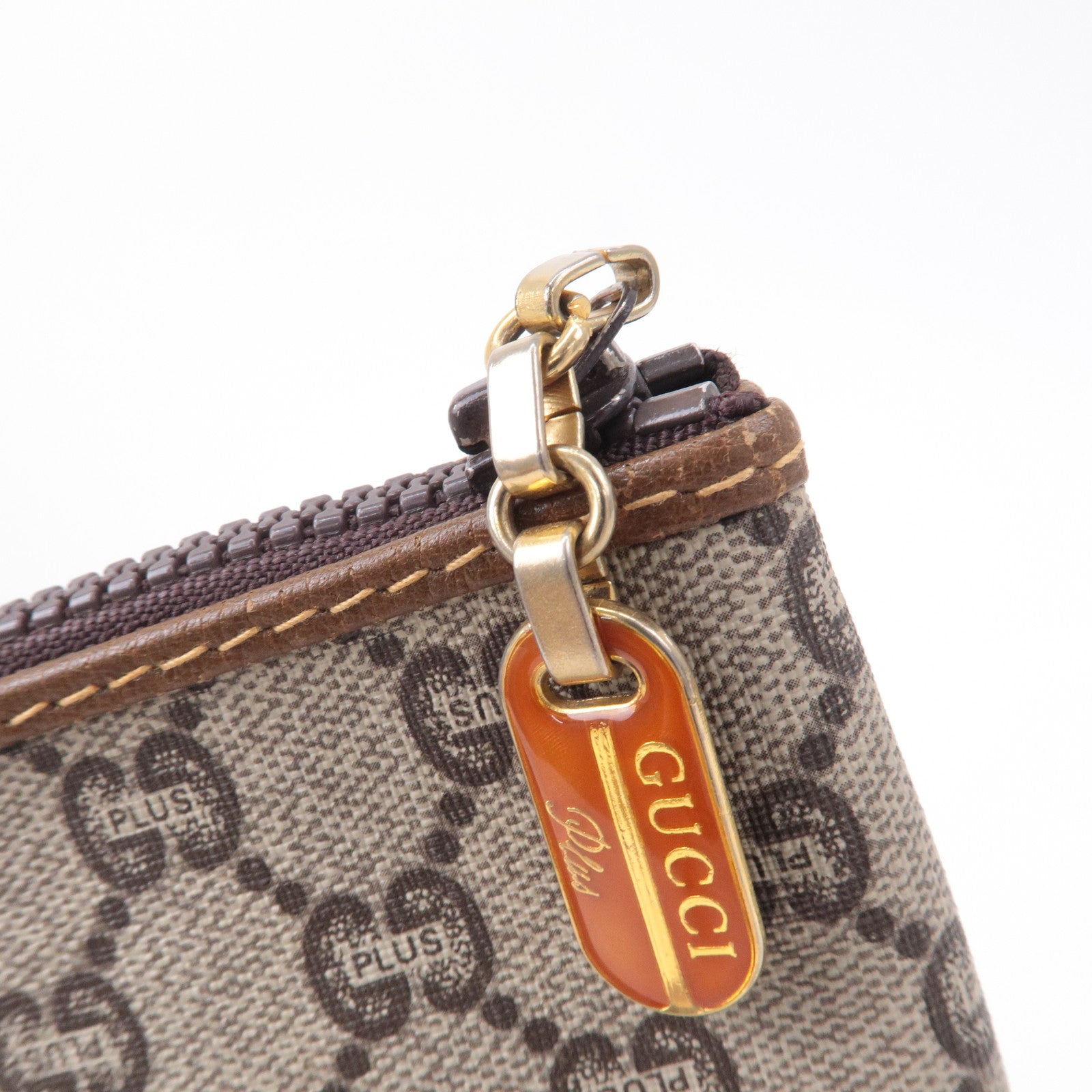GUCCI Set of 3 Old Gucci GG Plus Leather Clutch Bag Beige Brown