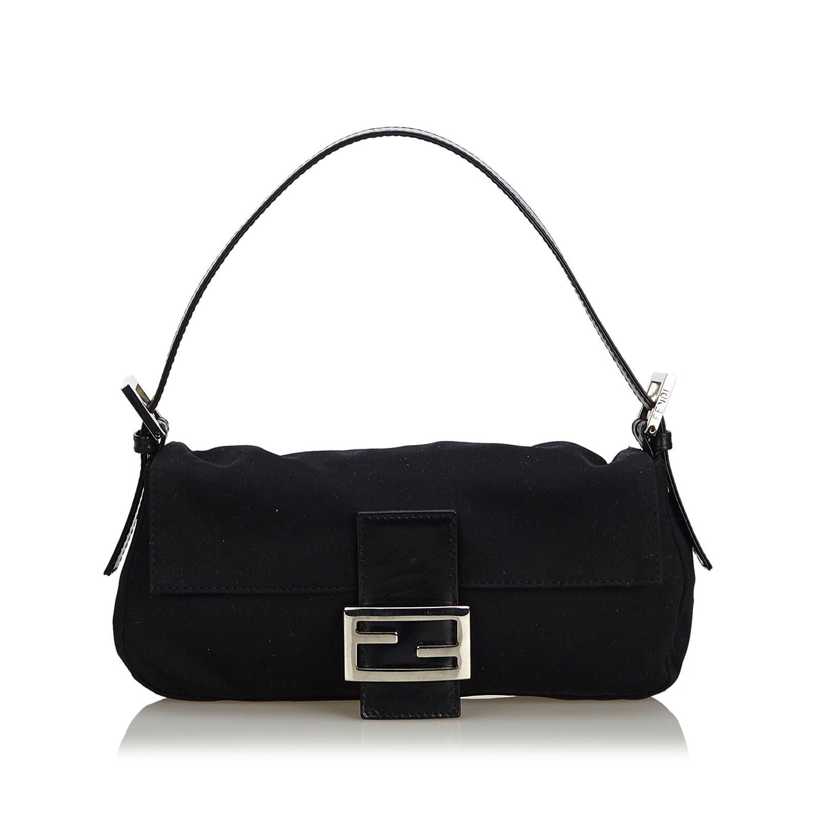 Pre-Loved Fendi Black Nylon Fabric Mamma Baguette ITALY
