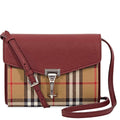 Burberry Mini Leather and Vintage Check Crossbody Bag- Crimson 4079967
