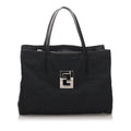 Pre-Loved Fendi Black Nylon Fabric Zucca Tote Bag Italy