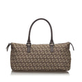 Pre-Loved Fendi Brown Dark Canvas Fabric Zucchino Handbag Italy