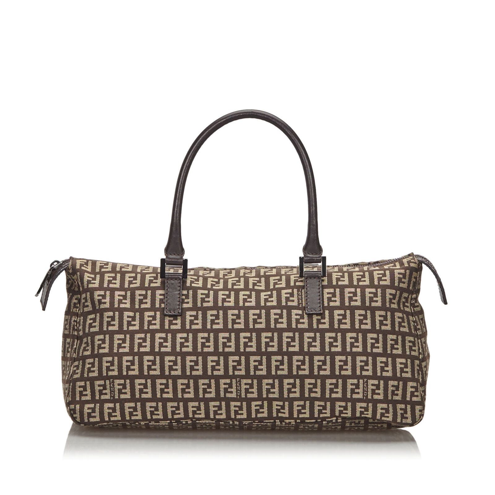 Pre-Loved Fendi Brown Dark Canvas Fabric Zucchino Handbag Italy