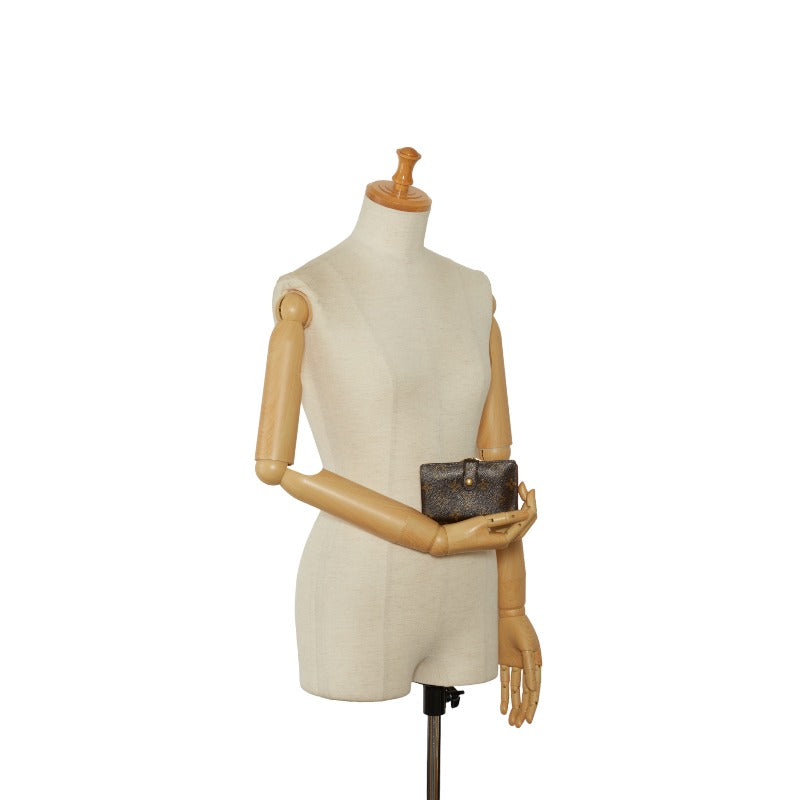 Louis Vuitton Monogram Vienna Double Folded Wallet M61663 Brown PVC Leather  Louis Vuitton