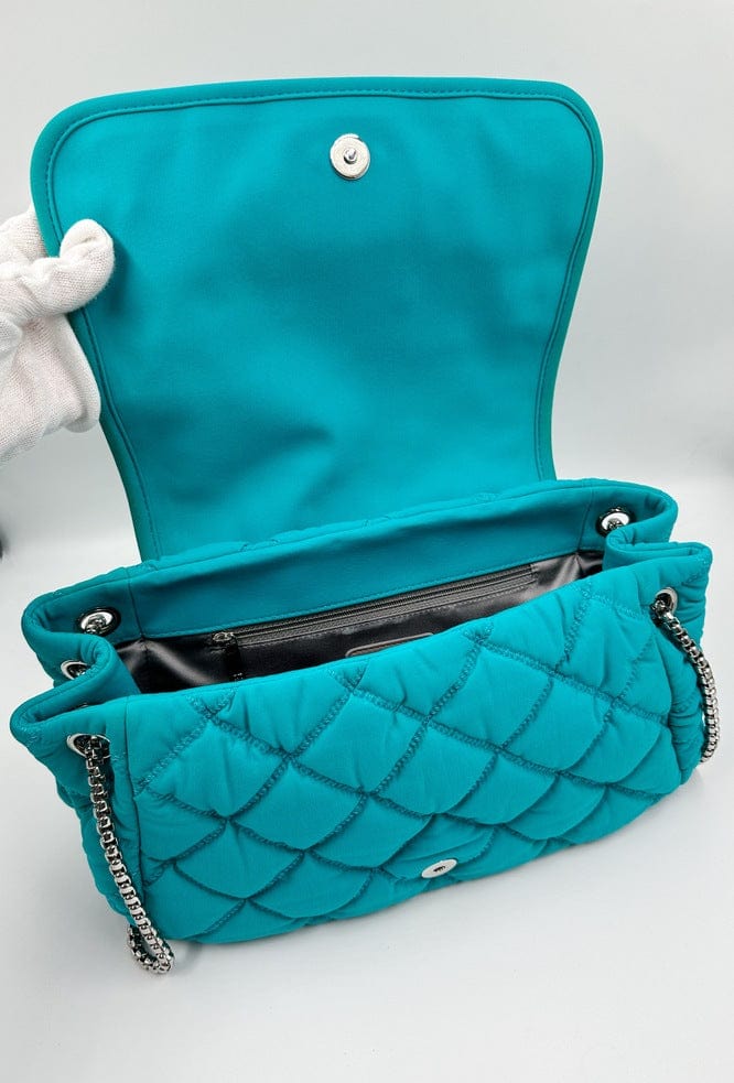 Chanel Bubble Quilted Shoulder Bag - Turquoise Blue