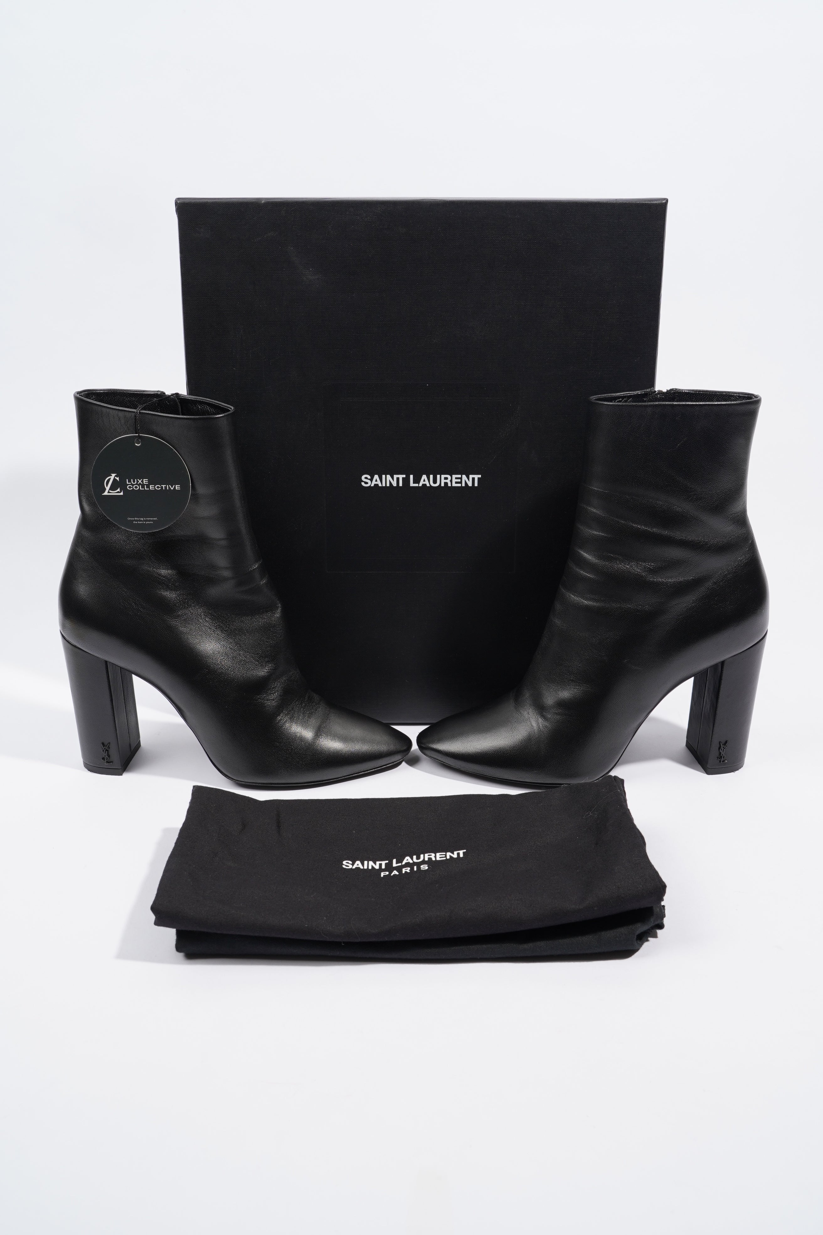 Saint Laurent Lou 95 Boots Black Leather EU 39 UK 6
