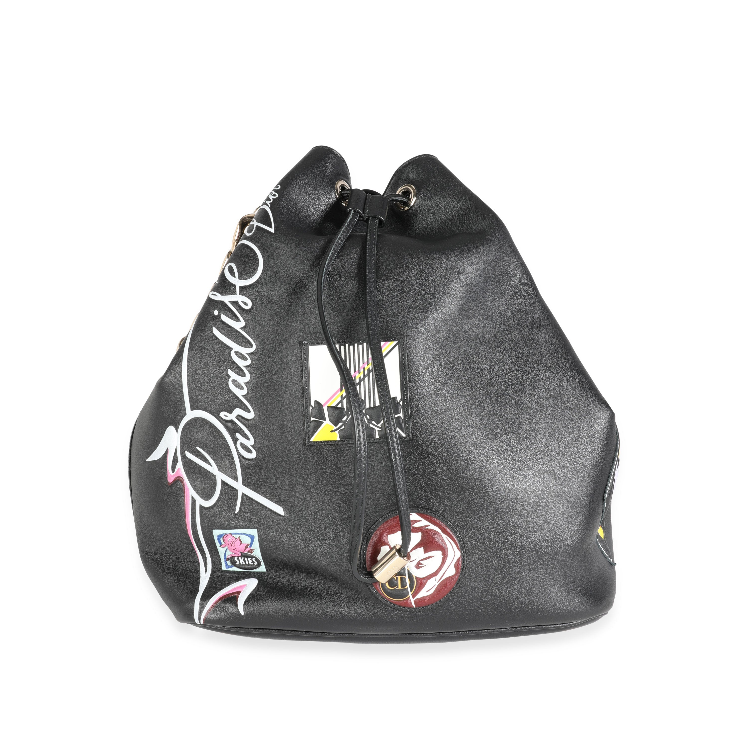 CHRISTIAN DIOR Limited Edition Black Calfskin Paradise Bubble Bag