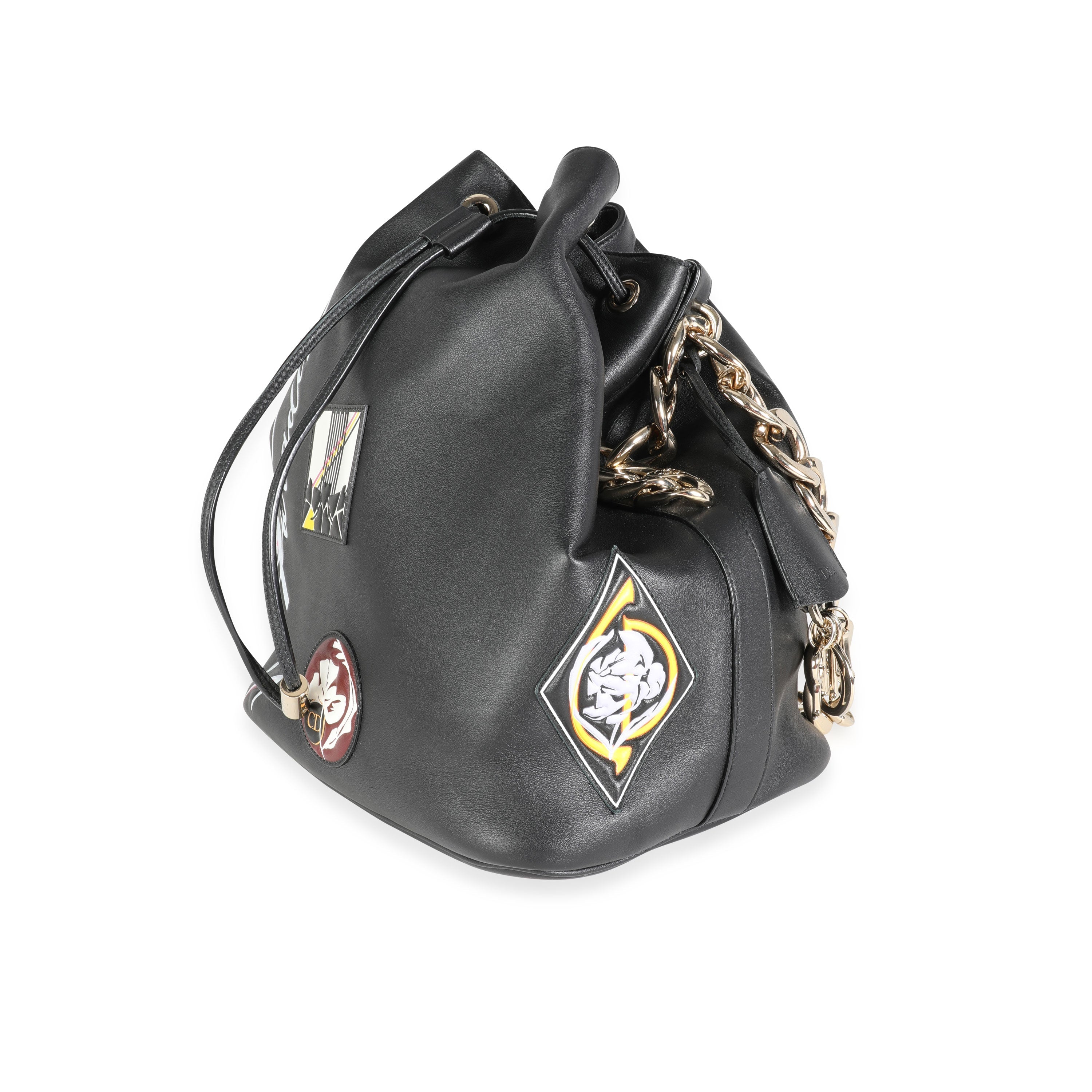 CHRISTIAN DIOR Limited Edition Black Calfskin Paradise Bubble Bag