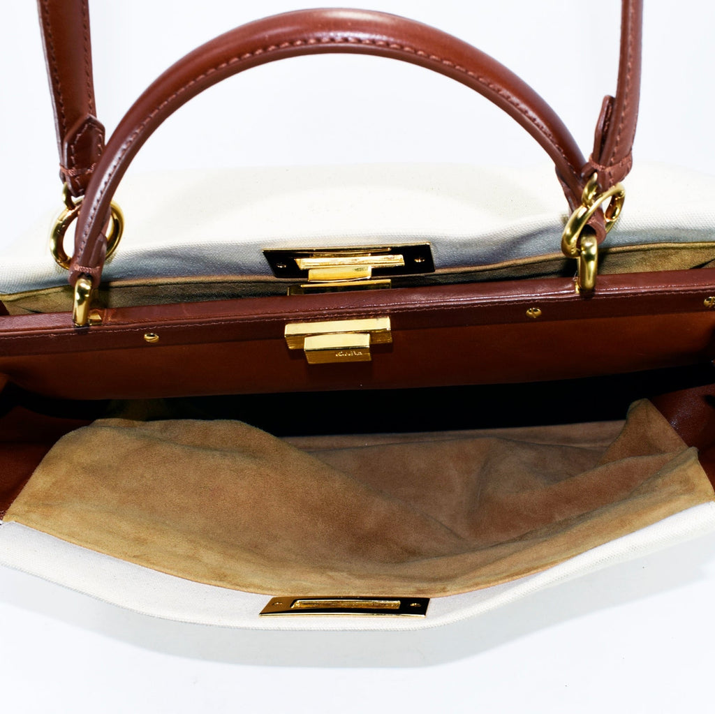 Fendi Peekaboo Large Canvas Handbag