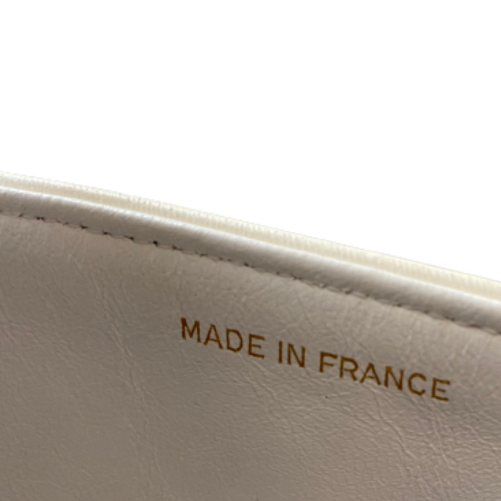 Chanel White Leather Double flap shoulder bag