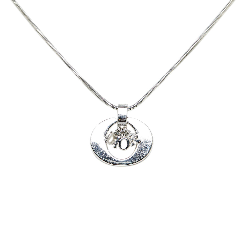 DIOR Logo Pendant Necklace Costume Necklace
