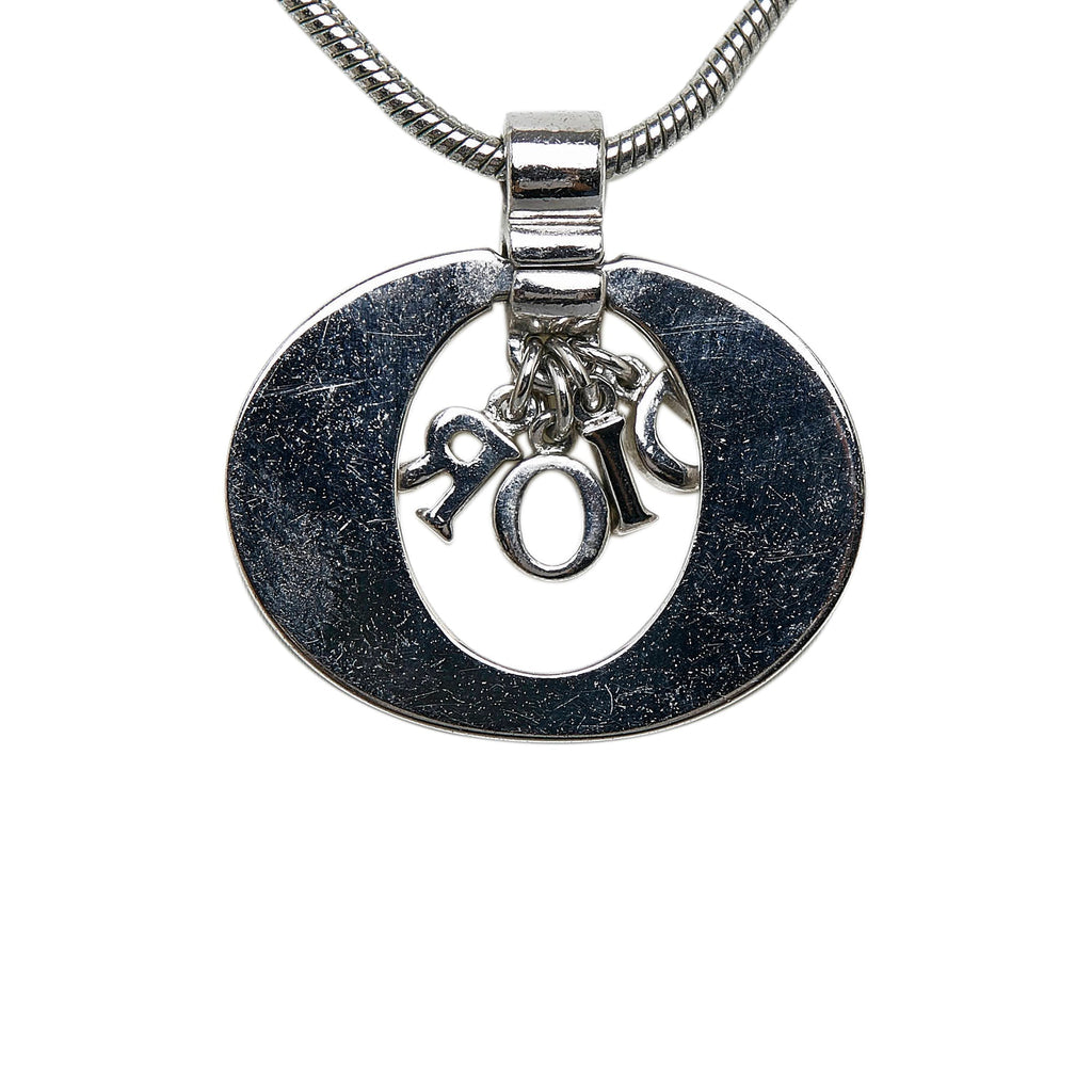 DIOR Logo Pendant Necklace Costume Necklace