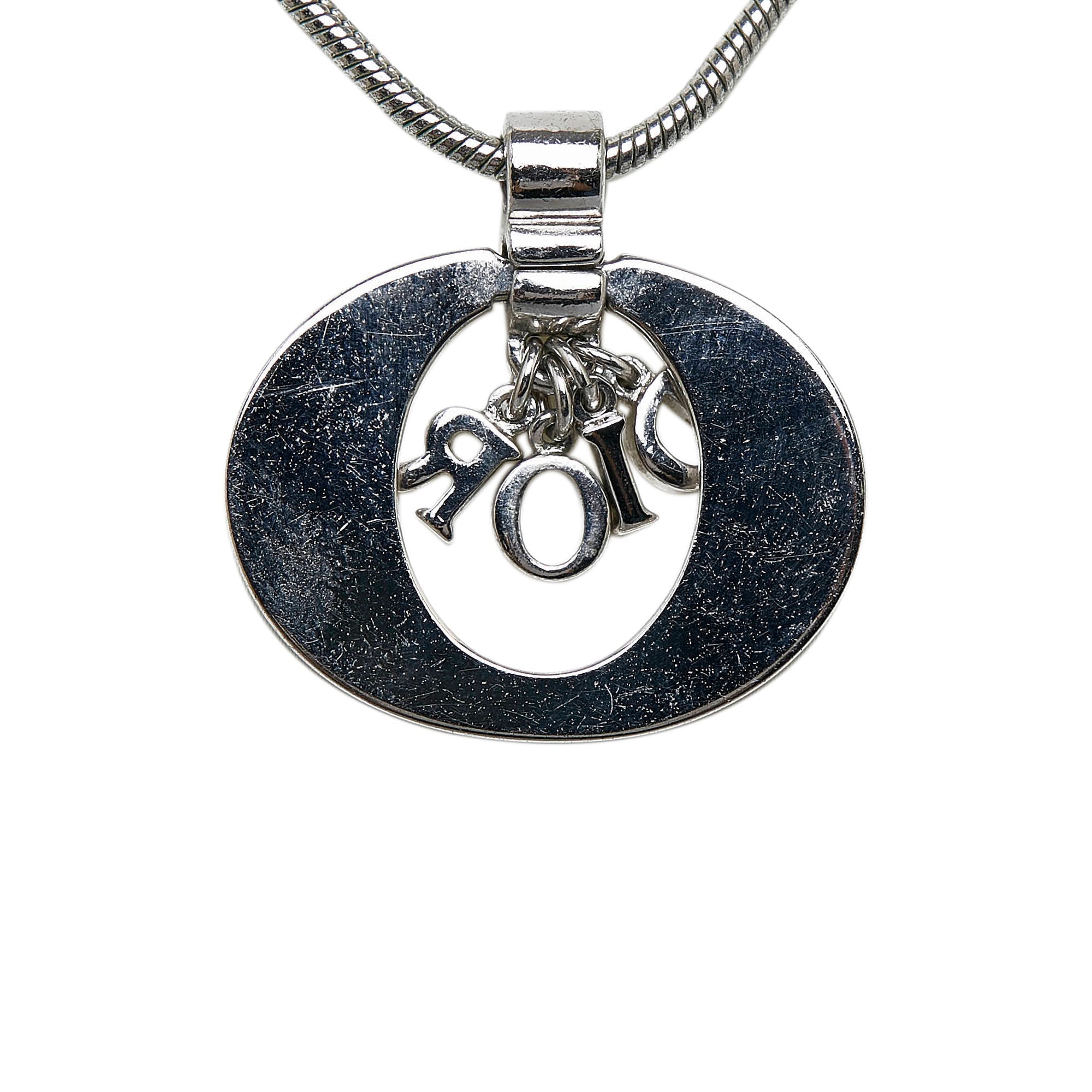 DIOR Logo Pendant Necklace Costume Necklace