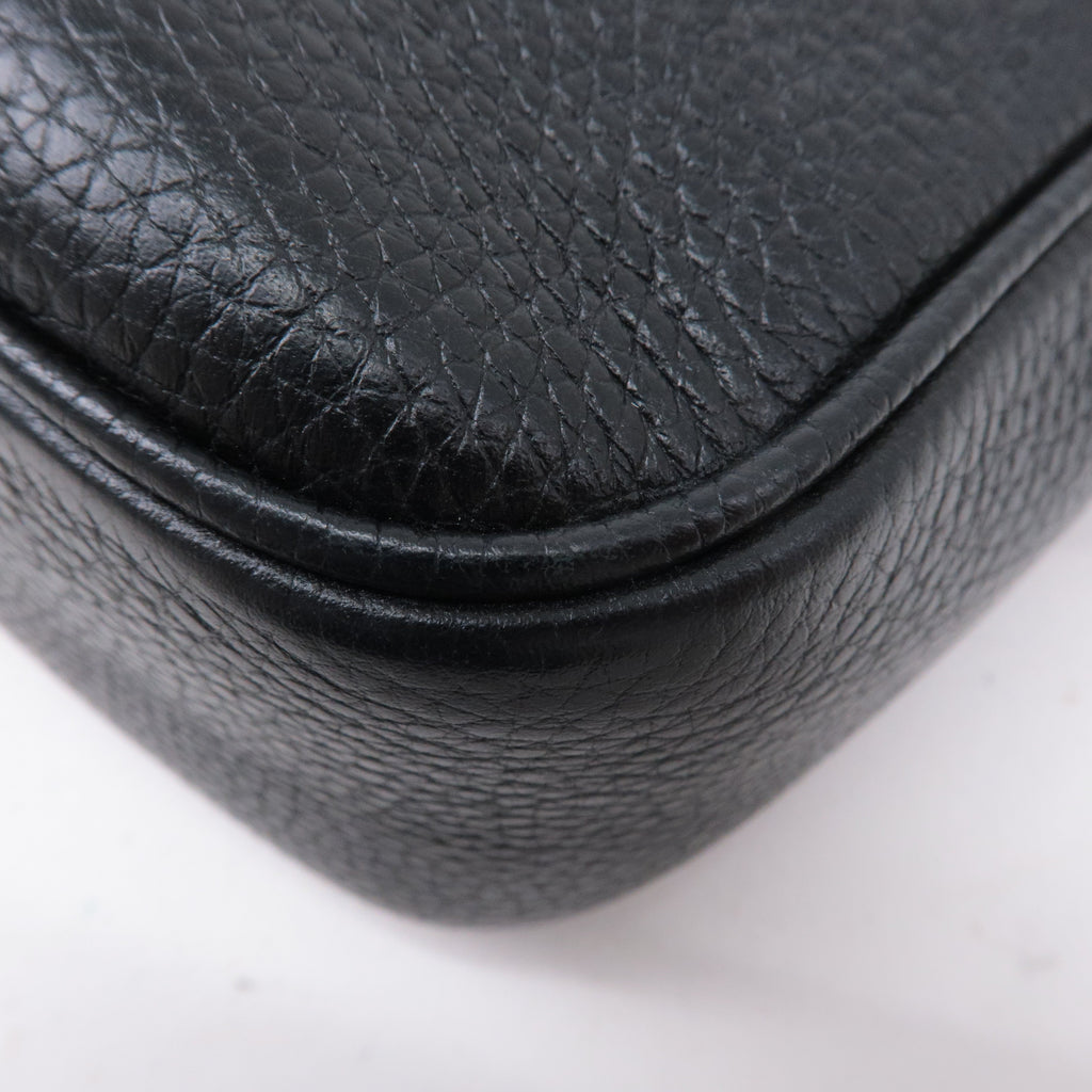 GUCCI SOHO Small Disco Leather Shoulder Bag Black 308364
