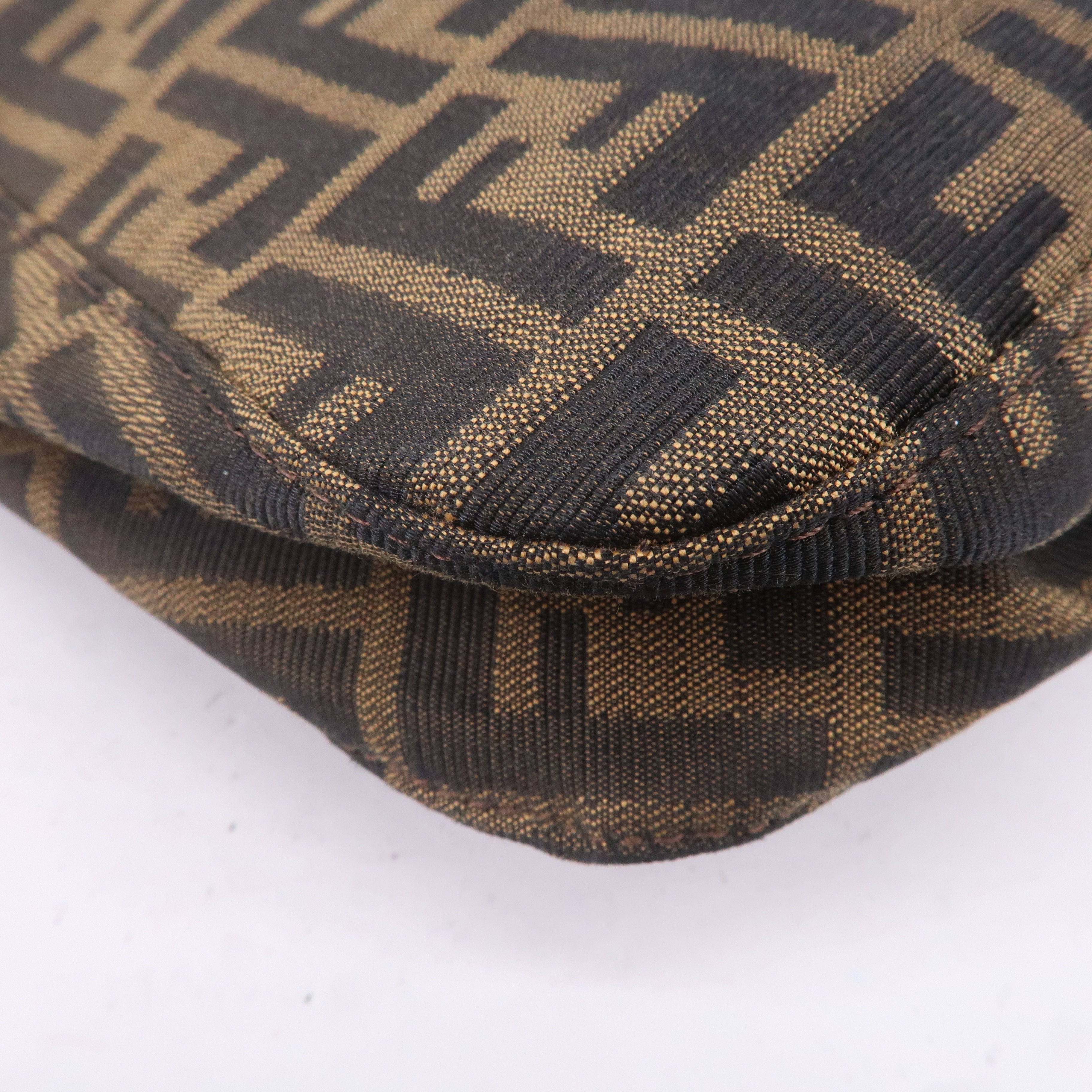FENDI Zucca Canvas Leather Shoulder Bag 26325