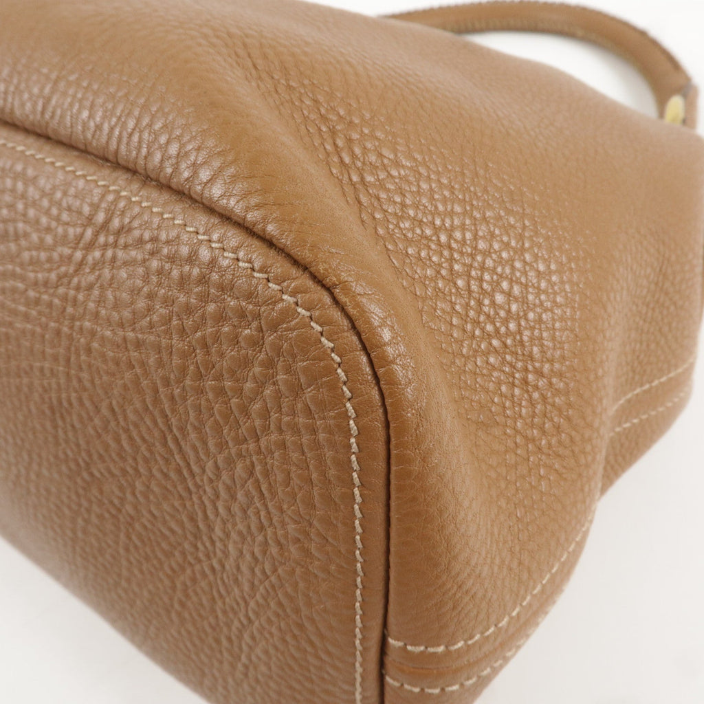 Prada Logo Leather One Shoulder Bag Brown BR4829