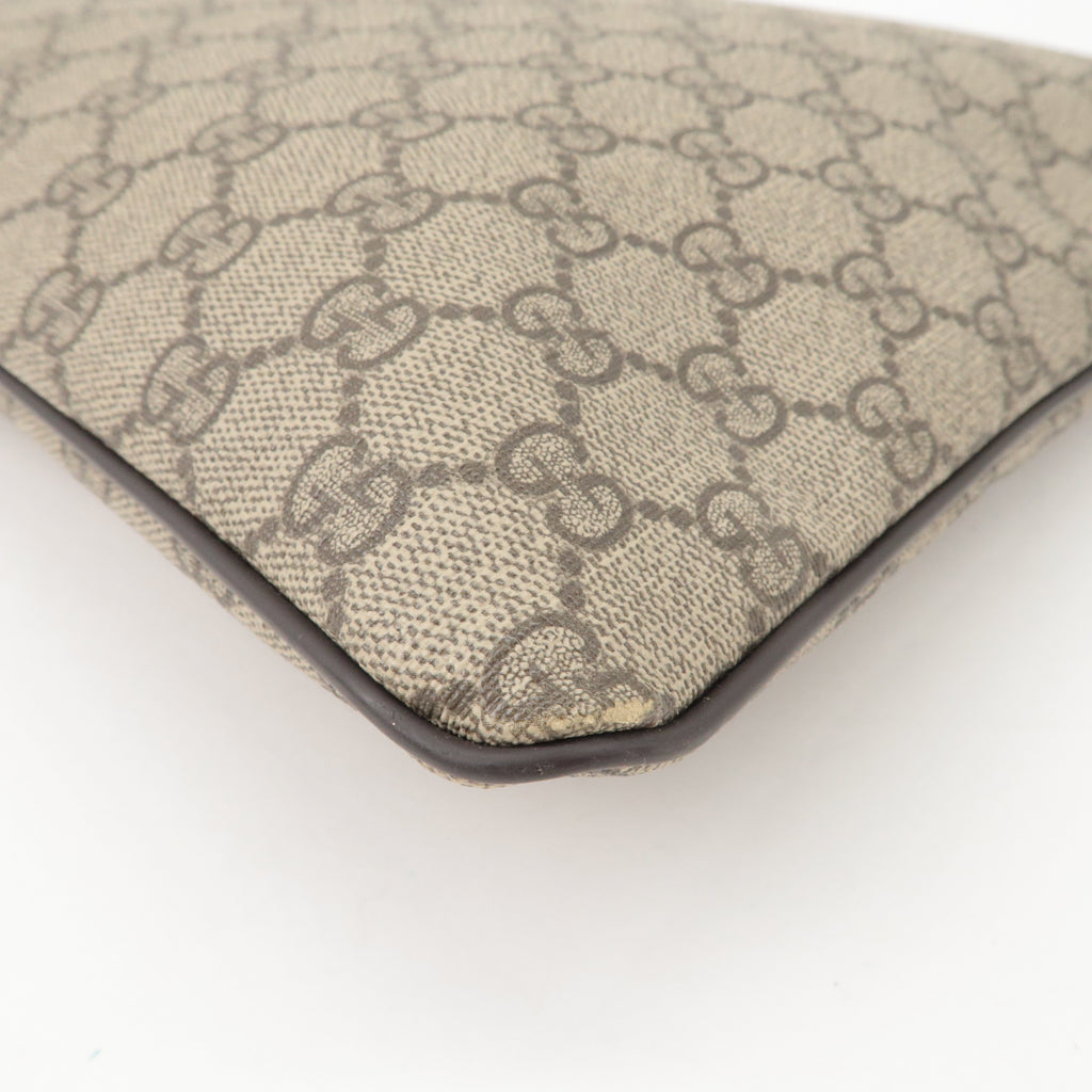 GUCCI GG Supreme Leather Shoulder Bag Beige Brown 201446