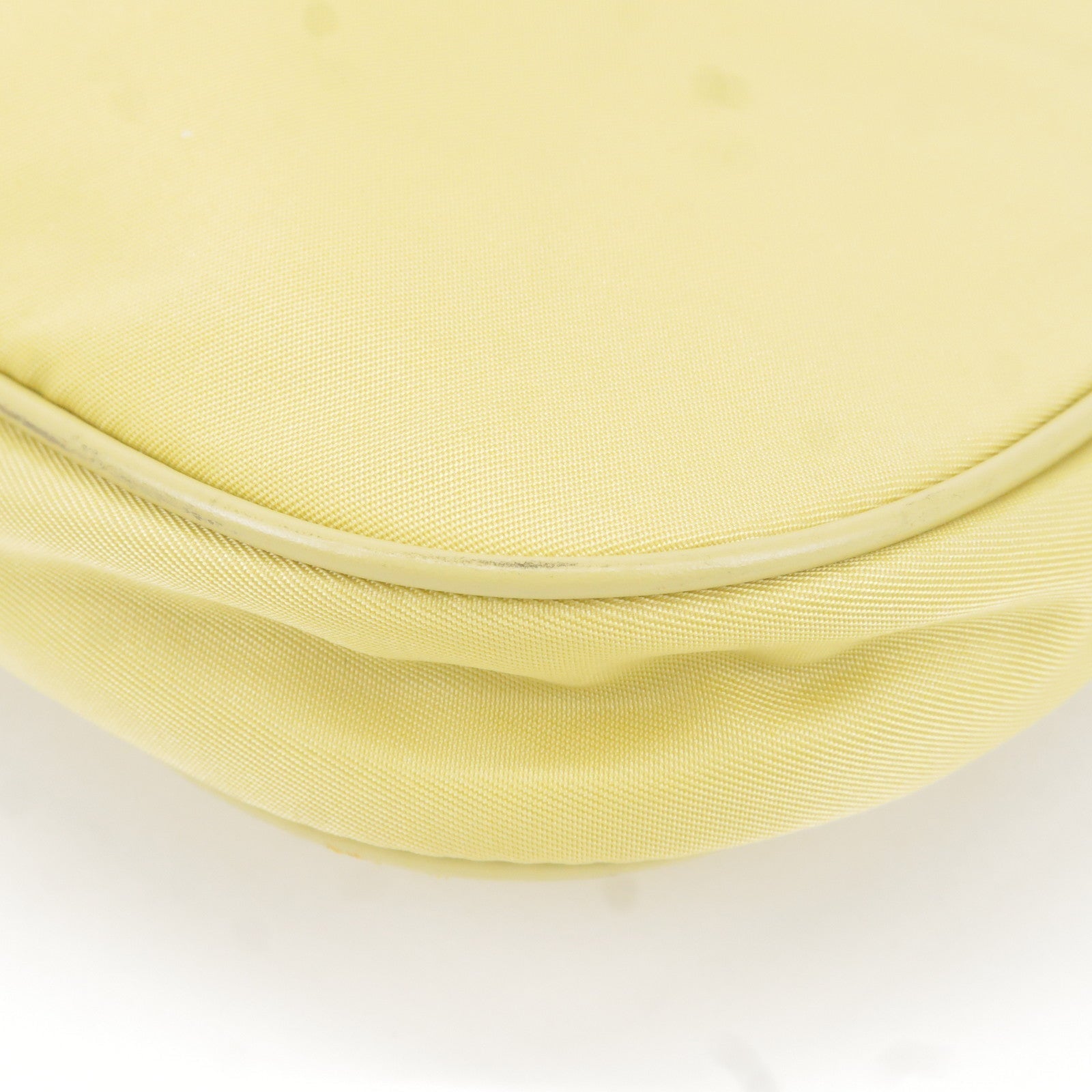 Prada Logo Nylon Leather Chain Shoulder Bag Yellow BR0104