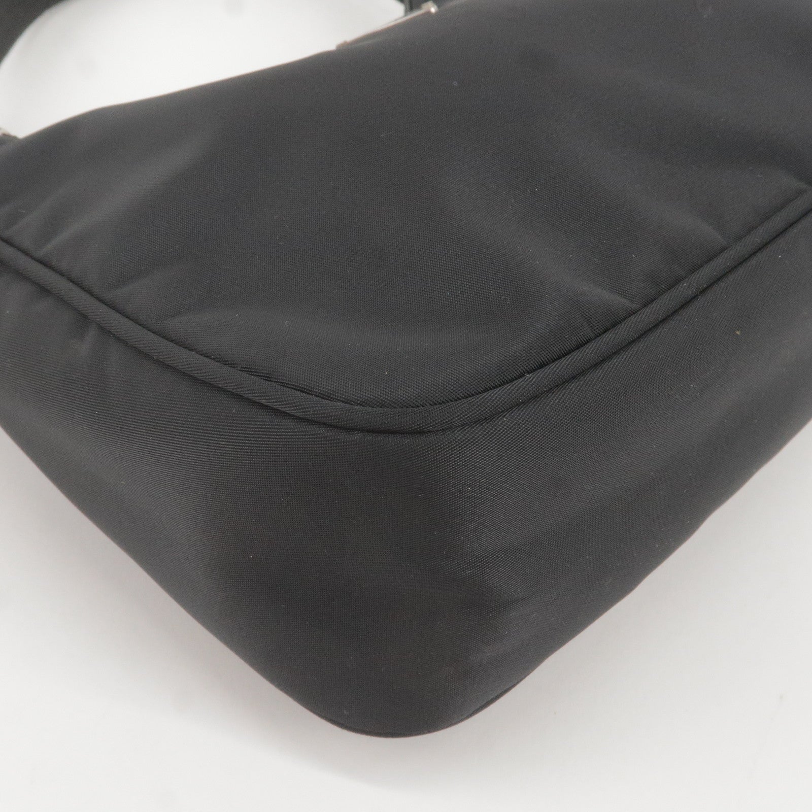 Prada Logo Nylon Hand Bag Pouch Purse NERO Black