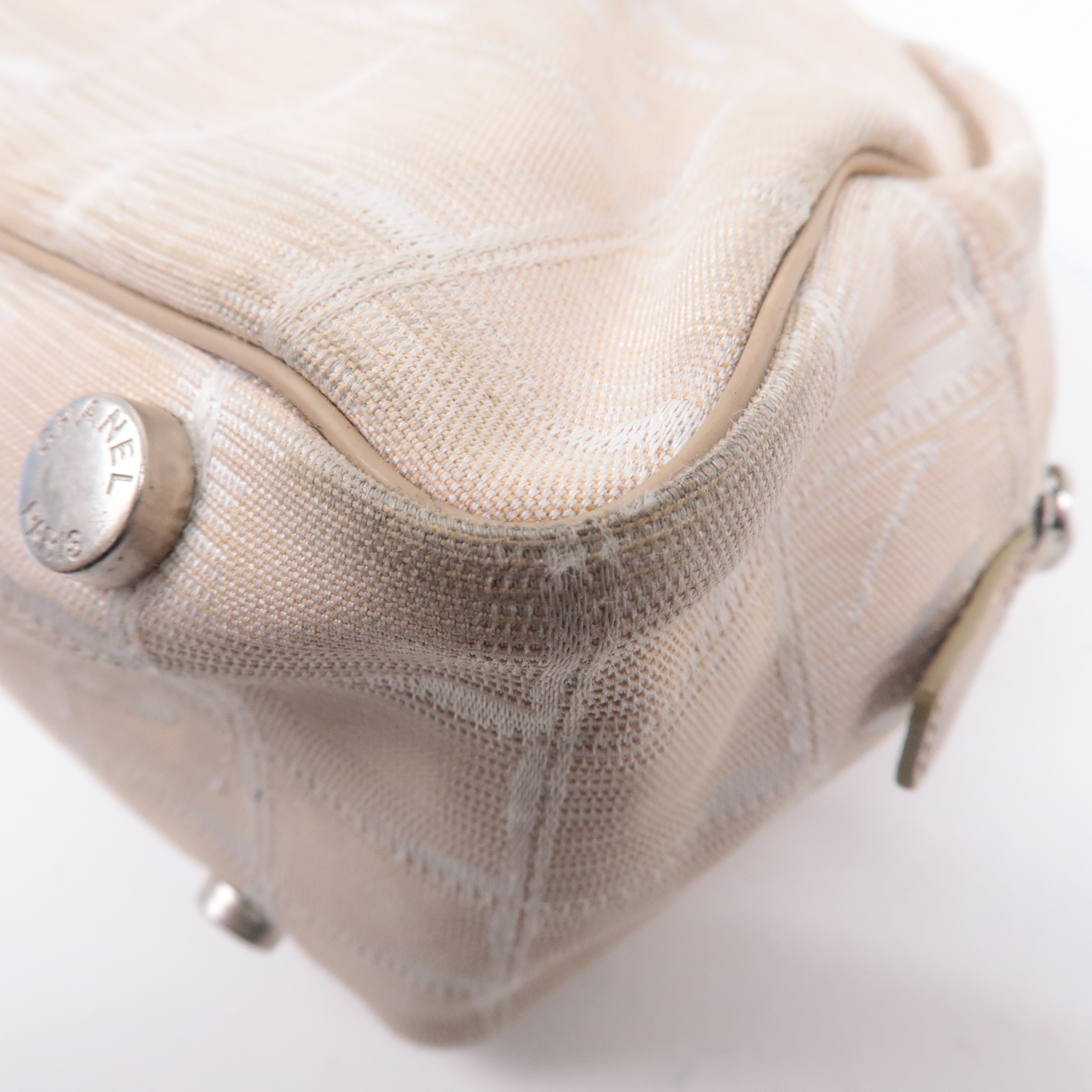 CHANEL New Travel Line Nylon Jacquard Leather Mini Bag A15828