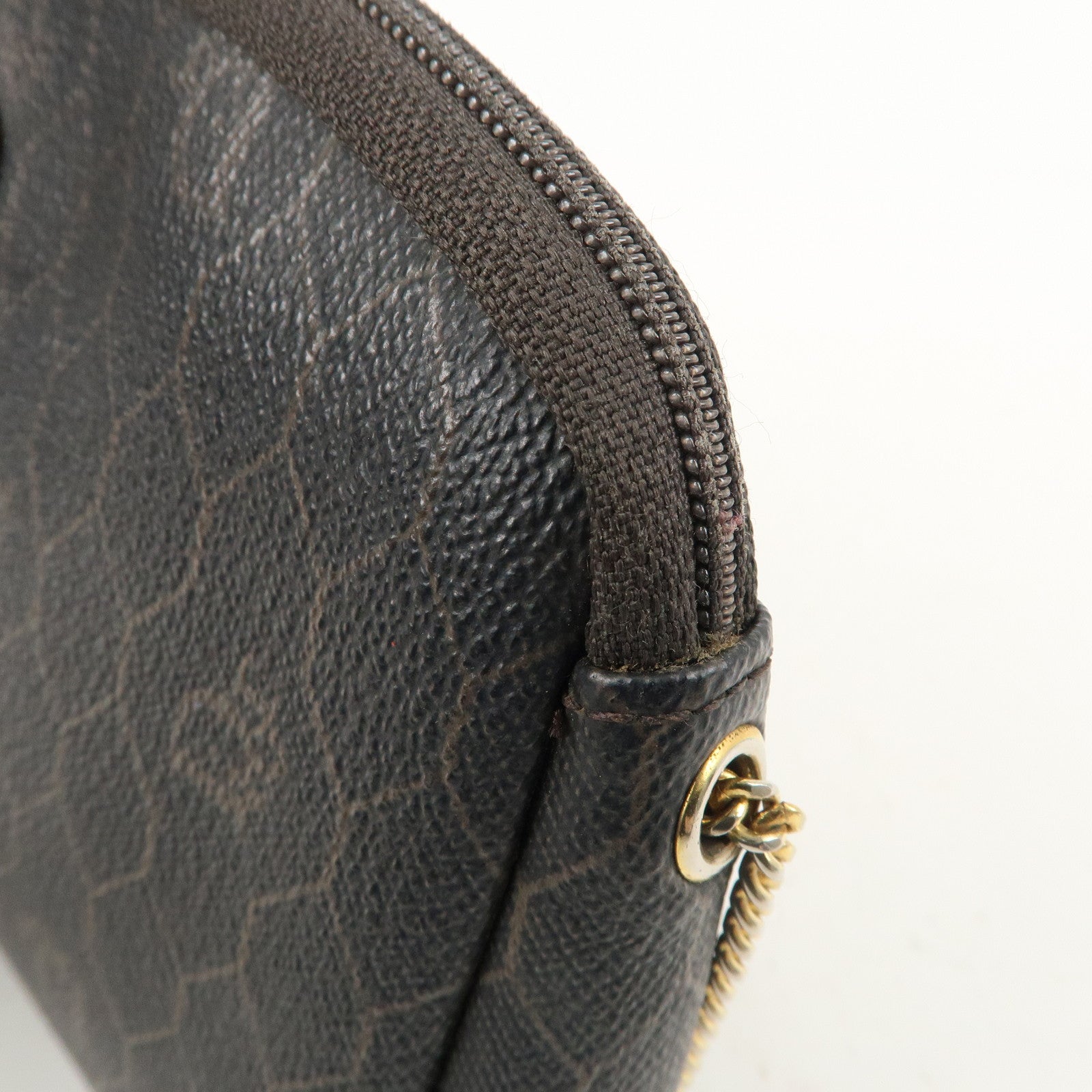 Christian Dior Honeycomb PVC Chain Shoulder Bag Black