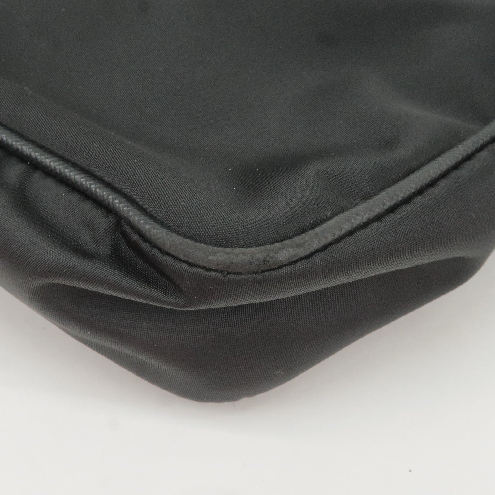Prada Nylon Leather Shoulder Bag NERO Black 2VH797