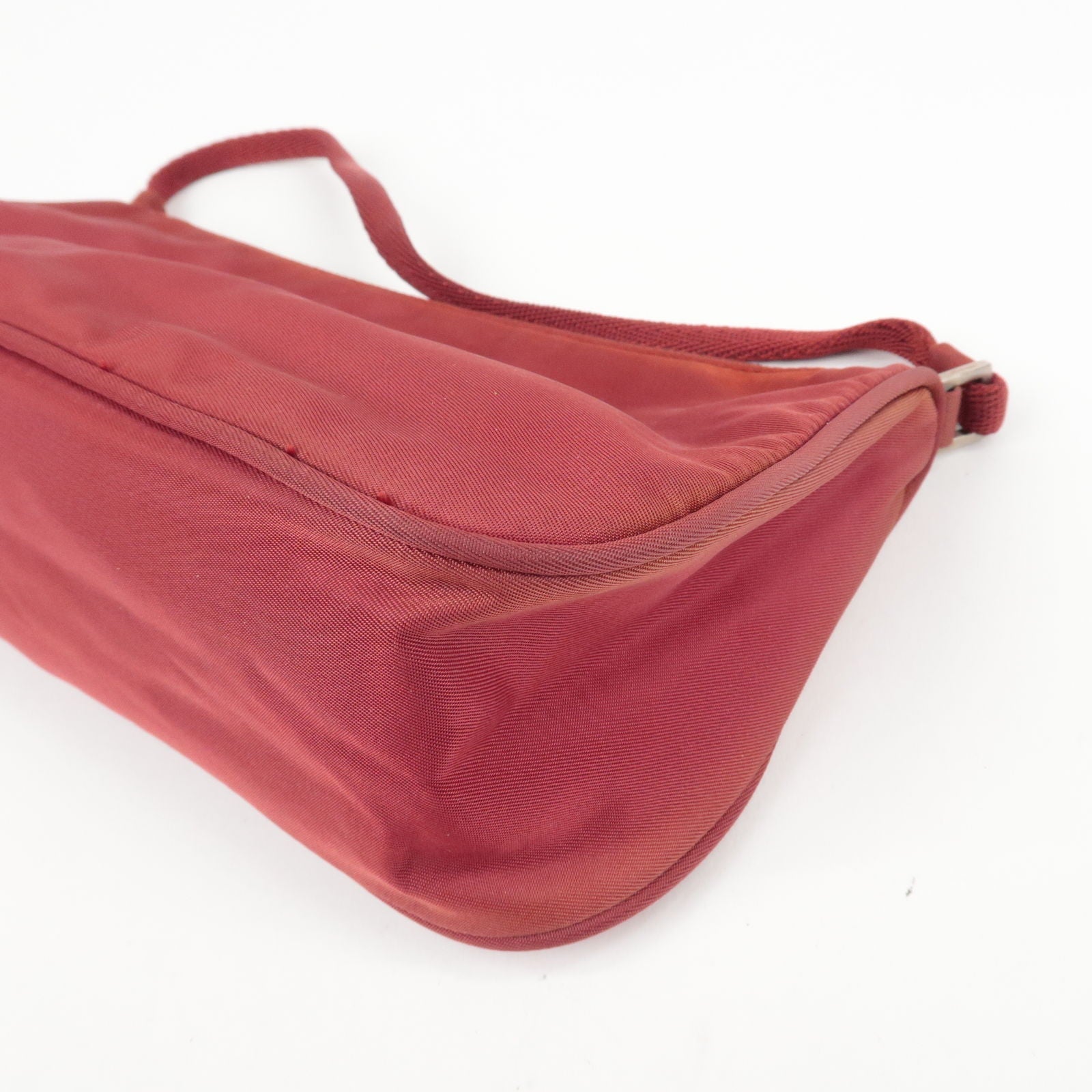 Prada Logo Nylon Hand Bag Shoulder Bag Pouch Purse Red