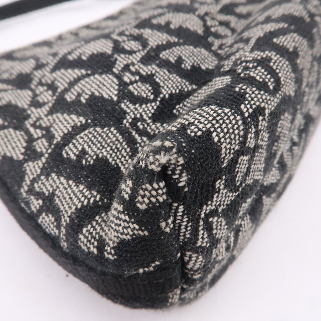 Christian Dior Trotter Canvas Leather Hand Bag Pouch Black
